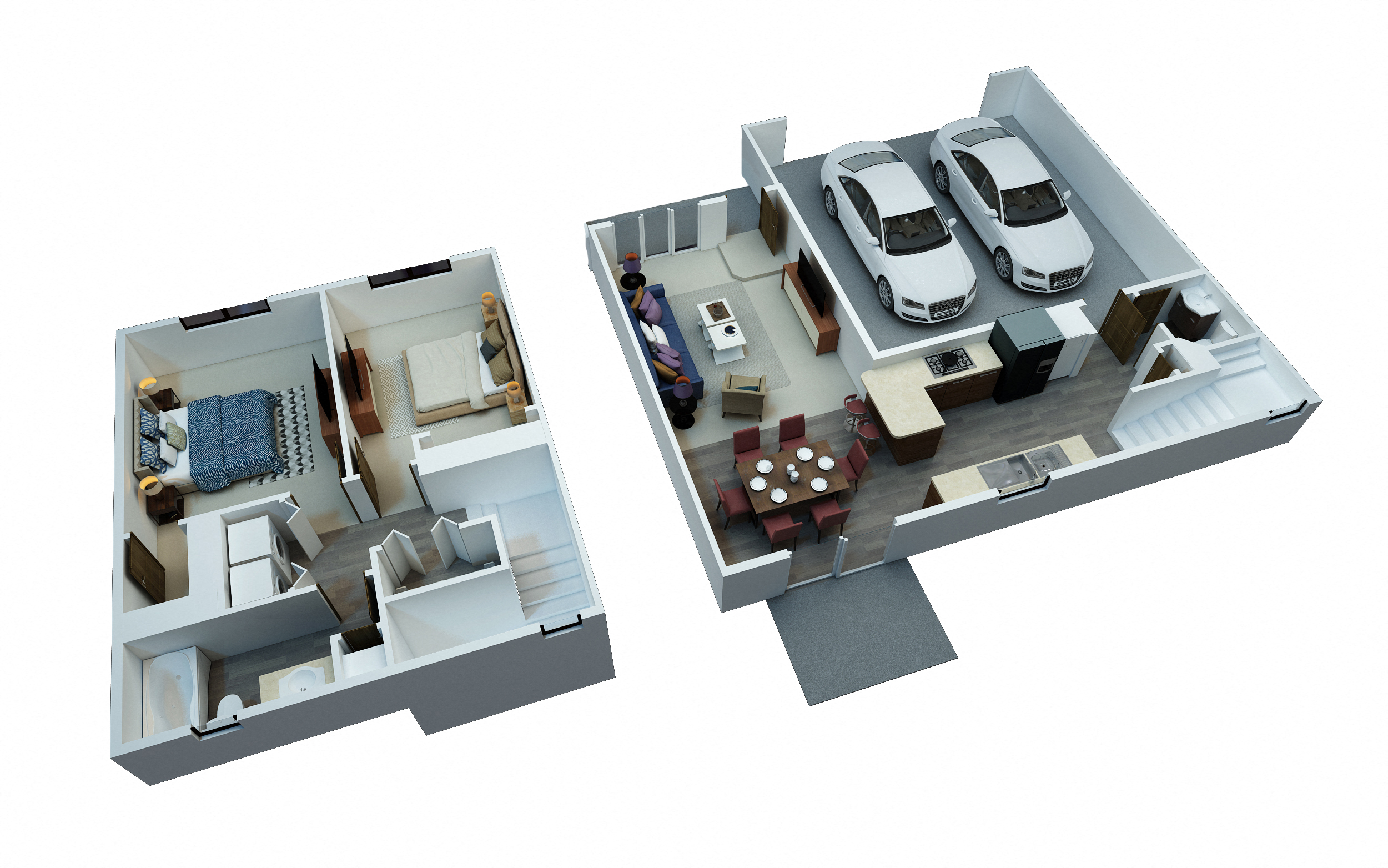 Townhome Style 2 Bedrooms 1.5 Bathrooms