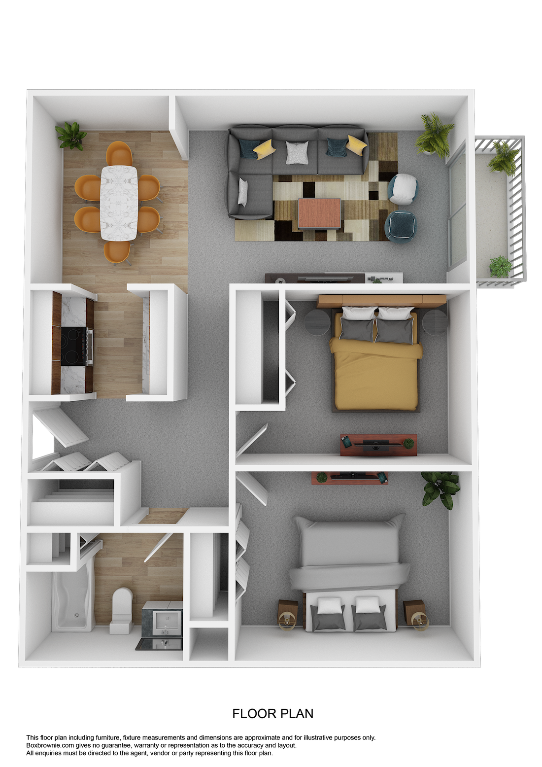 2 Bedrooms / 1 Bathroom