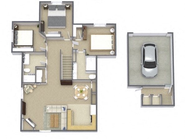 3 Bedrooms / 2 Bathrooms