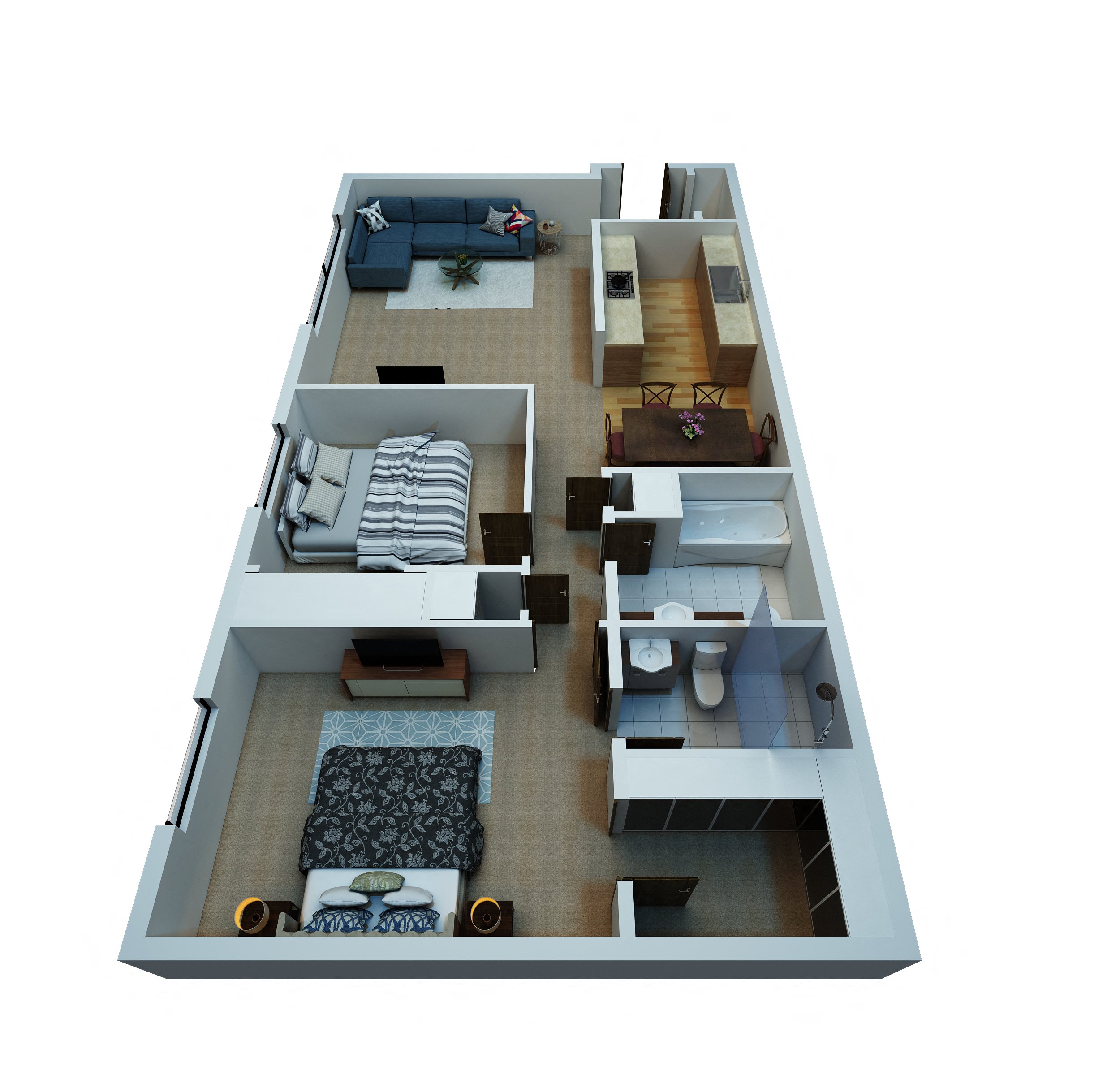 2 Bedrooms / 2 Bathrooms