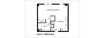 Studio Bedroom / 1 Bathroom