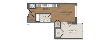 A1A Floor Plan at The Acadia at Metropolitan Park, Arlington, 22202