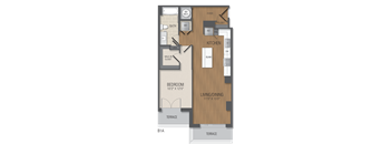 A2A Floor Plan at The Acadia at Metropolitan Park, Arlington