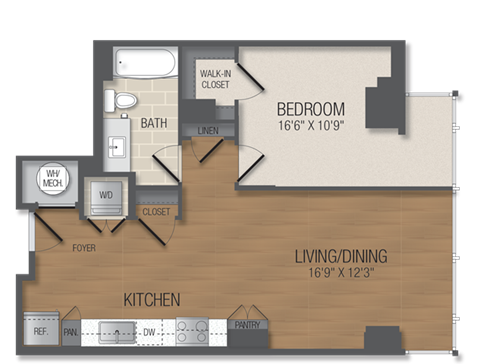 A4 Floor Plan at The Acadia at Metropolitan Park, Arlington, 22202