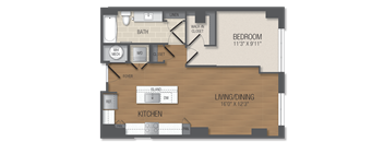 A6A Floor Plan at The Acadia at Metropolitan Park, Arlington, VA, 22202