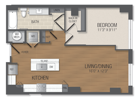 A6A Floor Plan at The Acadia at Metropolitan Park, Arlington, VA, 22202