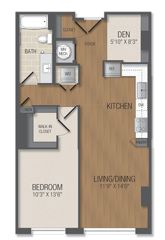 AD1 Floor Plan at The Acadia at Metropolitan Park, Arlington, Virginia