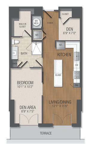 AD6 Floor Plan at The Acadia at Metropolitan Park, Arlington, 22202