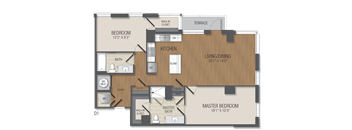B11 Floor Plan at The Acadia at Metropolitan Park, Arlington, VA
