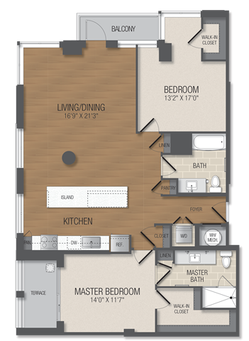 B4 Floor Plan at The Acadia at Metropolitan Park, Arlington, VA, 22202