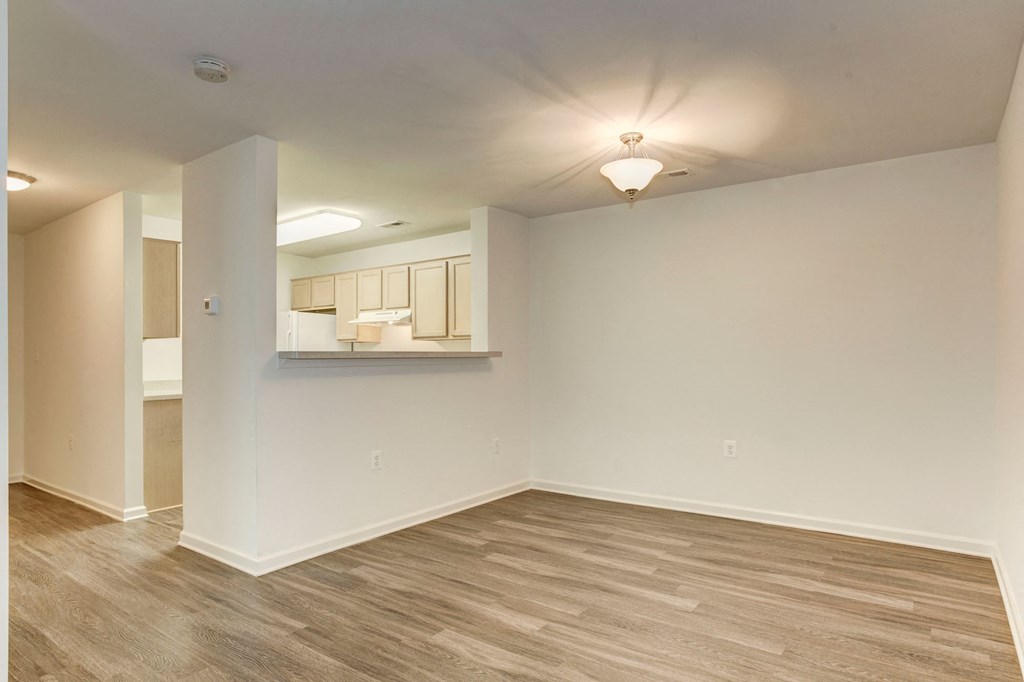 Wood Floor Living Room at County Center Crossing, Woodbridge, Virginia