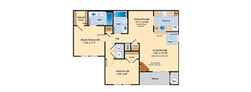 B2 Floor Plan at The Fields of Chantilly, Virginia