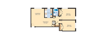 B2 Floor Plan at The Fields of Falls Church, Falls Church, 22046