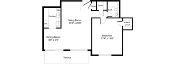 A4a Floor Plan at The Fields of Arlington, Arlington, Virginia