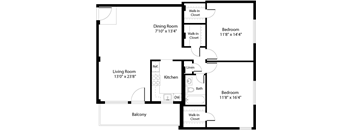 B3 Floor Plan at The Fields of Arlington, Virginia
