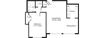 A1 Floor Plan at The Fields of Arlington, Arlington, VA, 22204
