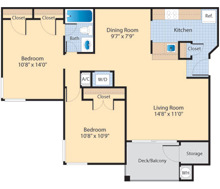 B1 Floor Plan at The Fields of Manassas, Manassas, VA, 20109
