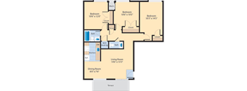 C1 Floor Plan at The Fields of Alexandria, Alexandria, VA, 22304