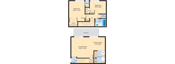 B3 Floor Plan at The Fields of Alexandria, Alexandria, VA