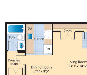 S1 Floor Plan S1 Floor Plan at The Fields of Alexandria, Alexandria, Virginia