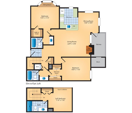 C1_1351 Floor Plan at Cascades Overlook, Sterling