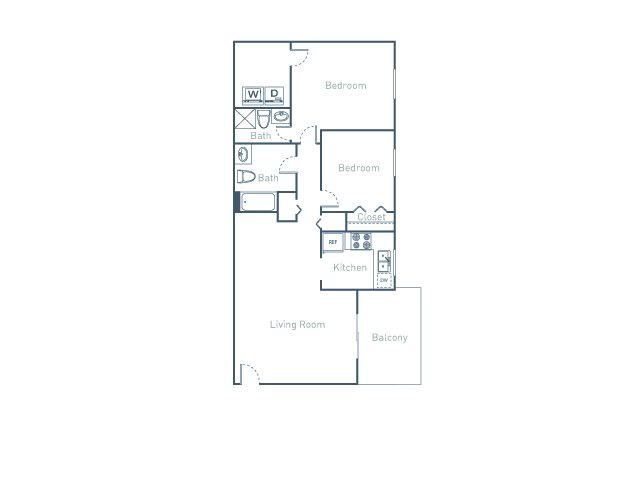 B2 Floor Plan at The Pointe at Midtown, Raleigh, 27609