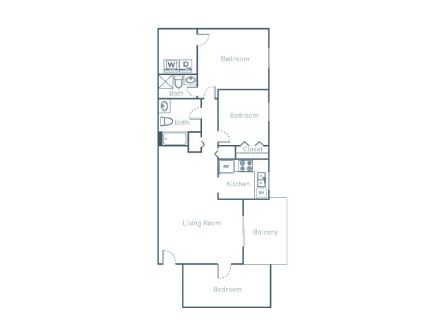 B3D Floor Plan at The Pointe at Midtown, Raleigh, North Carolina