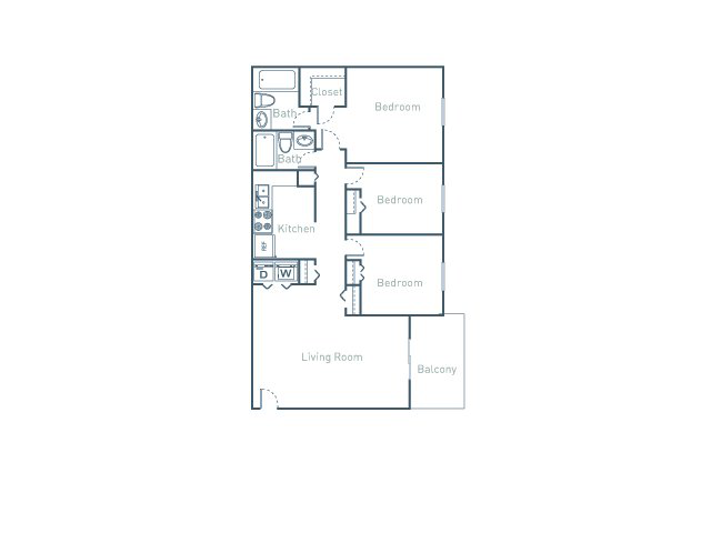 C1 Floor Plan at The Pointe at Midtown, North Carolina, 27609