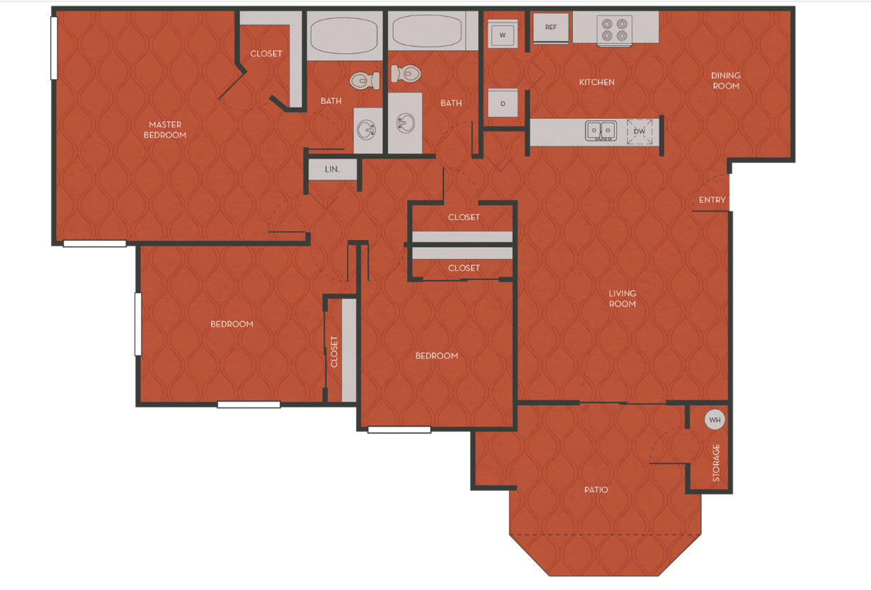 3 Bed 2 Bath Floorplan
