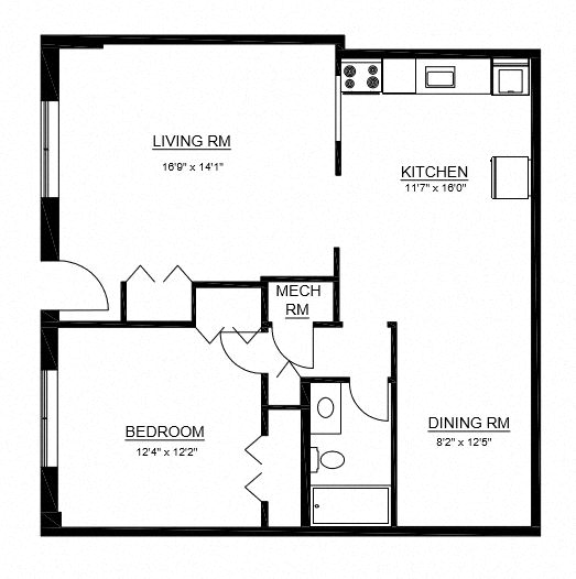 A2 - 1 Bed 1 Bath Apartment