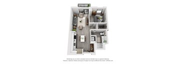 1 bed 1 bath floorplan B at Residences at Addison Clark, Chicago, 60613