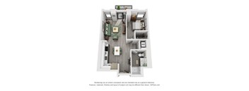 1 bed 1 bath 732 Sq. Ft. 1D floorplan at Residences at Addison Clark, Illinois, 60613
