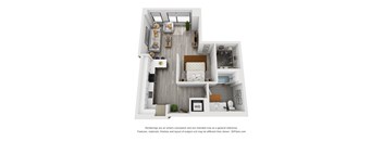 Studio 1 bath 697 Sq. Ft. C5 Floor Plan at Residences at Addison Clark, Chicago, IL