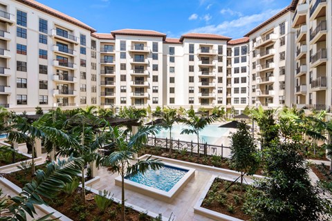 The 6600 Main pool deck and courtyard.