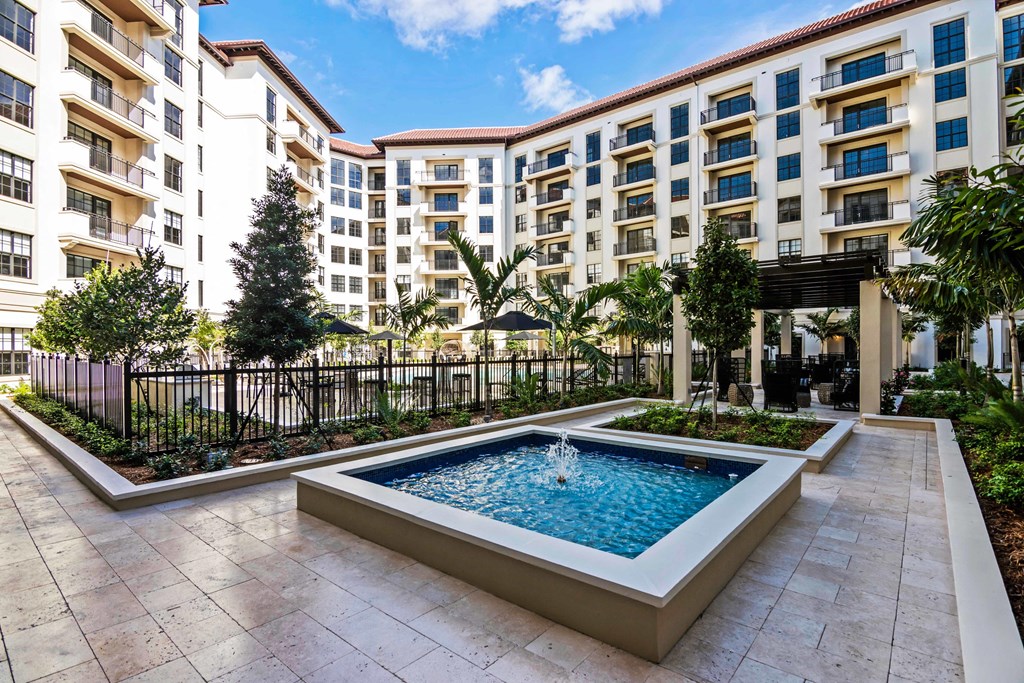 The 6600 Main pool deck and courtyard.