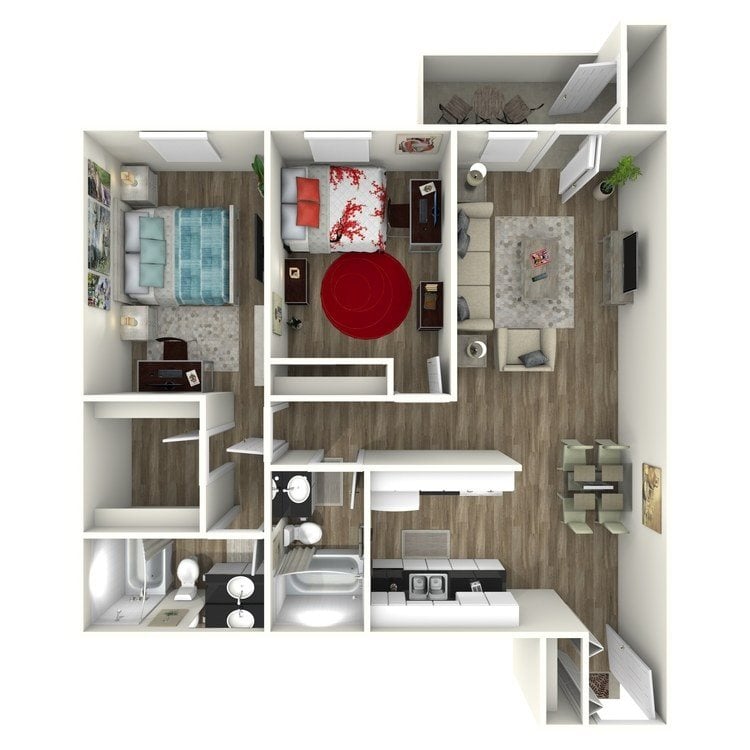 2 BED 2 BATH Floor Plan 4