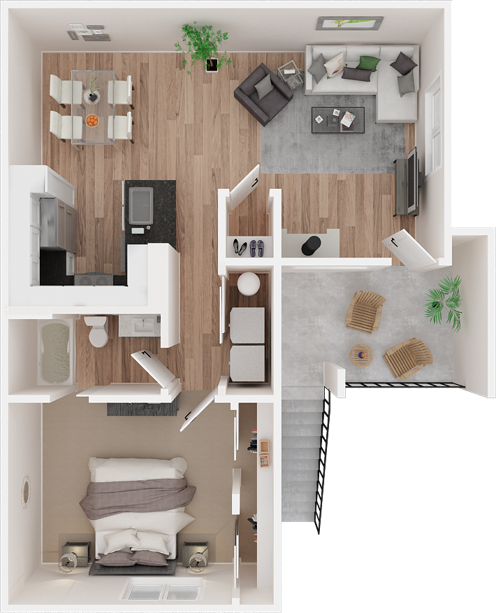 One bedroom floor plan