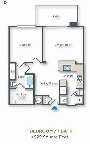 Vue Park West One bed, one bath one bed, one bath with large patio and dining room