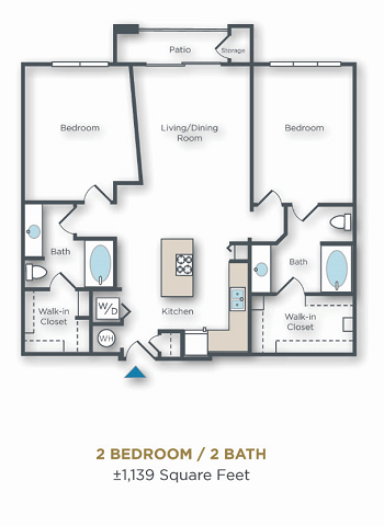 Vue Park West 2 bed 2 bath 2 bed 2 bath with very large walk in closets and patio with storage 1139 sqft