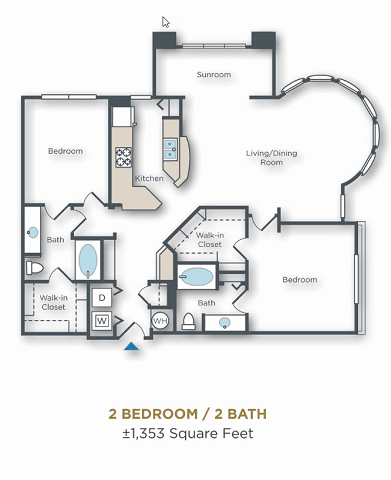 Vue Park West 2 bed, 2 bath 2 bed 2 bath with large living/dining room, sunroom and 1353 sqft