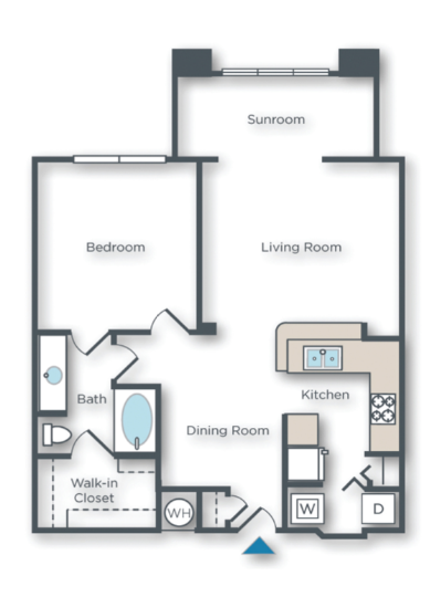 Bougainvilla B 1 bed 1 bath with large sunroom