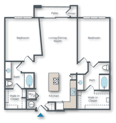 Palm A  2 bed 2 bath with patio