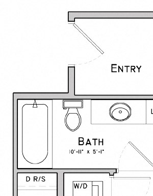 One bedroom layout-Mimosa floor plan One bedroom layout-Mimosa floor plan for rent at WH Flats in South Lincoln NE