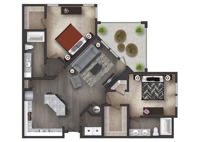 Audubon 2-bedroom floorplan Audubon 2-bedroom floorplan