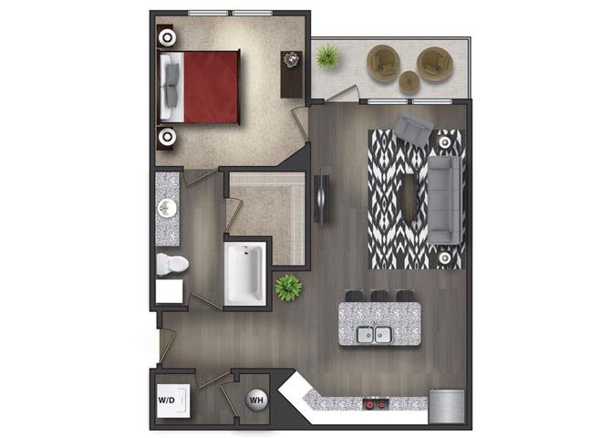 Magnolia 1-bedroom Floorplan Magnolia 1-bedroom Floorplan