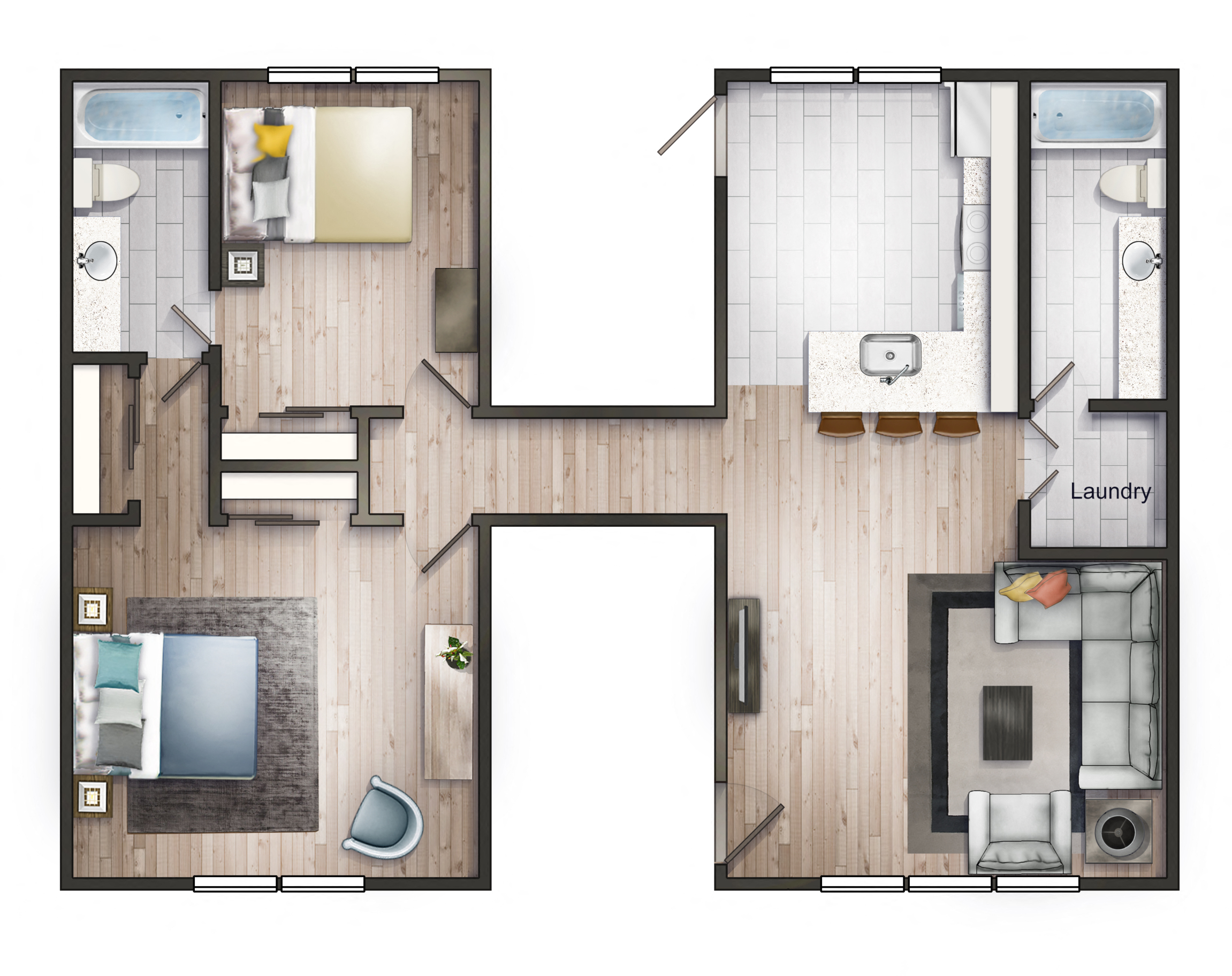 2 Bedroom 2 Bathroom