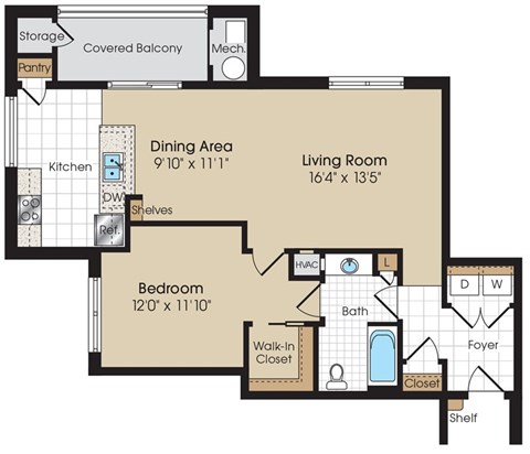 Ballantrae Floorplan at The Marque Apartments, Gainesville, 20155