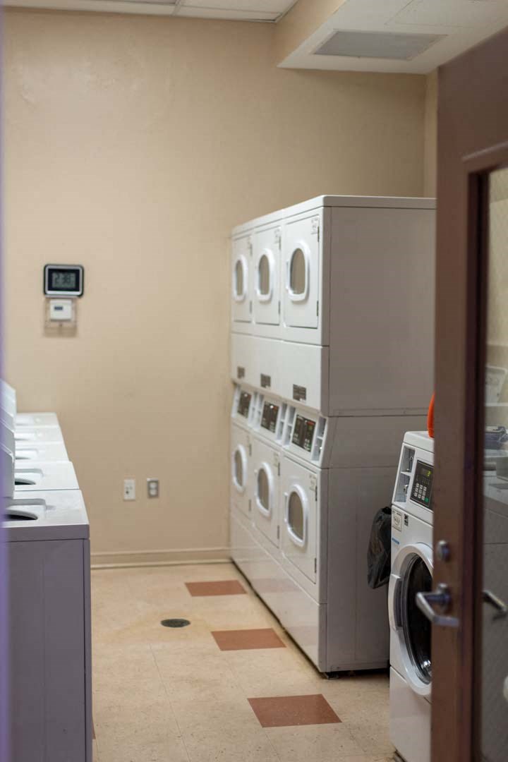 a washer and dryer in a laundry room
