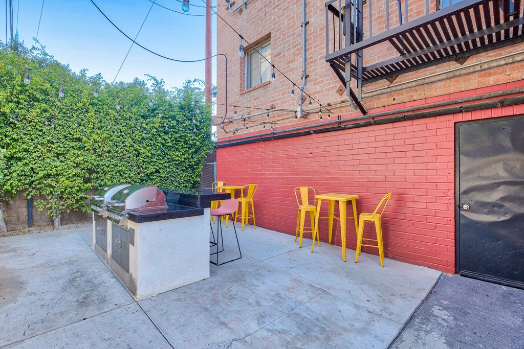 BBQ area with tables and chairs
