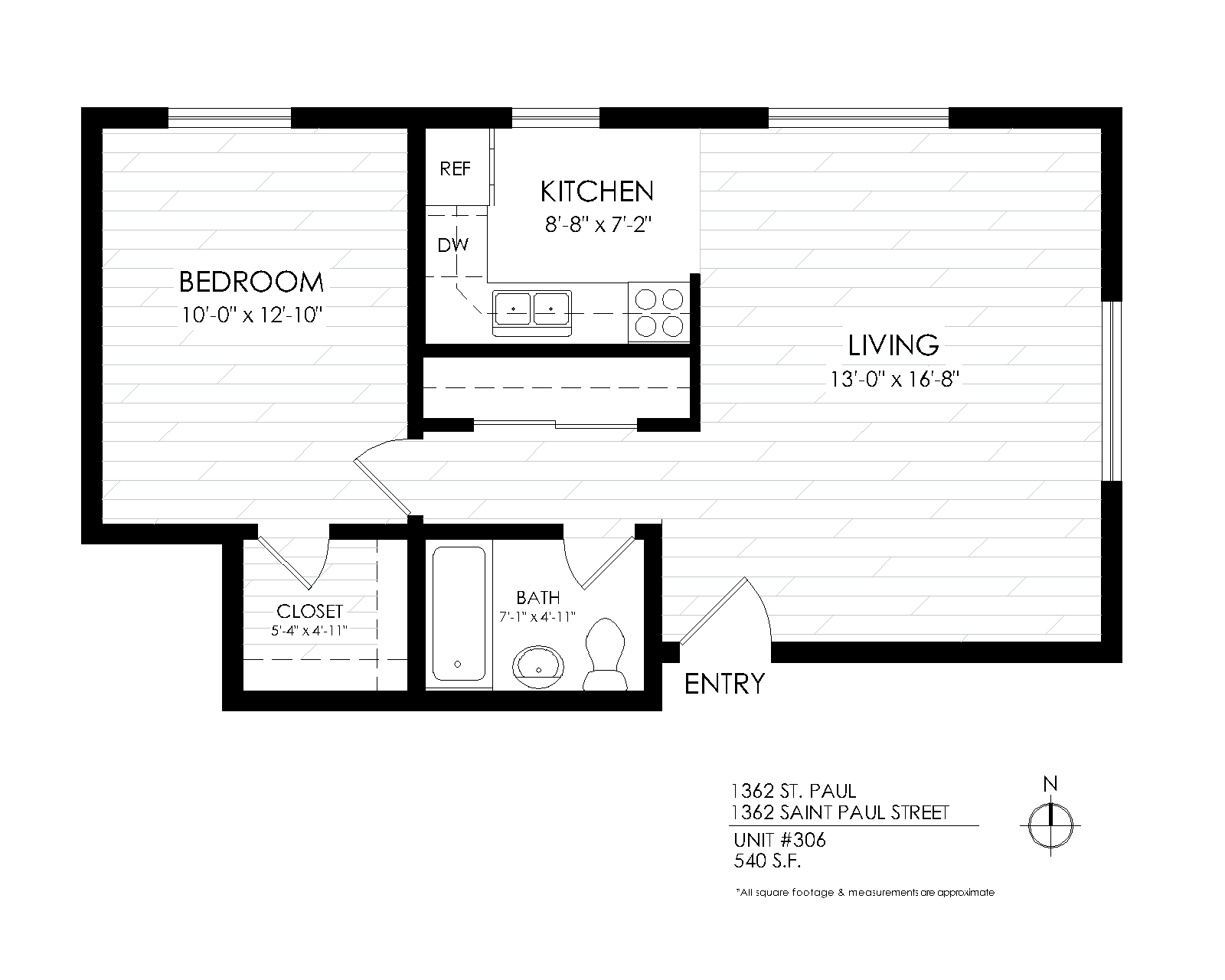 1 Bedroom, 1 Bathroom